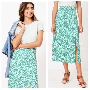 LOFT Floral Midi Skirt